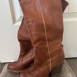 Brown Leather Knee-High Boots